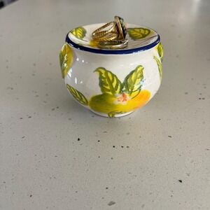 Hand Painted Italian Lemon Trinket Dish Amalfi Coast Ring Holder Decor